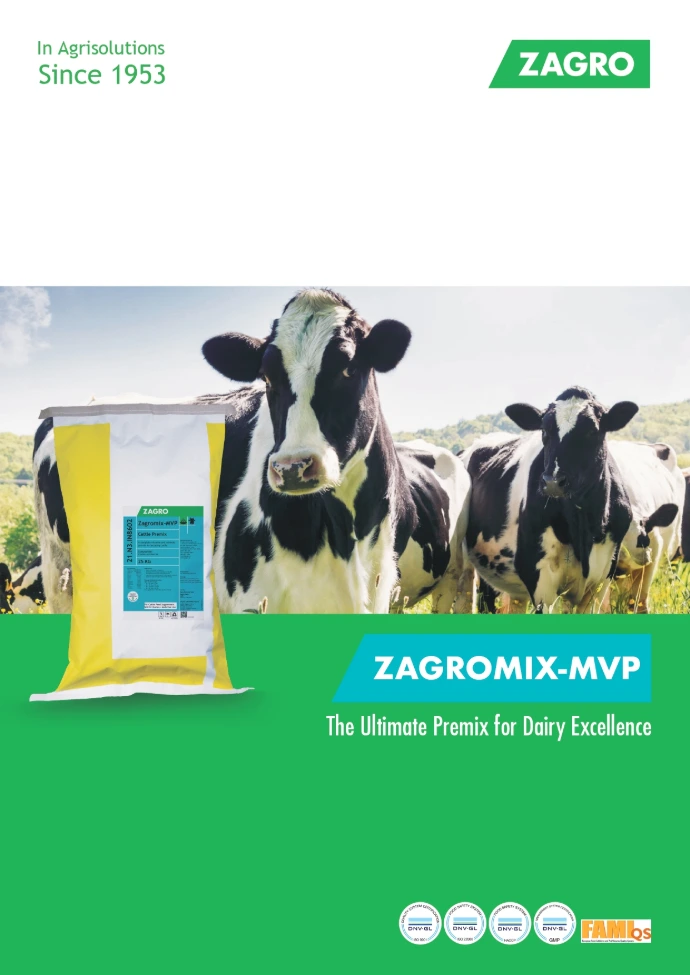Zagro dairy premix products for cattle nutrition