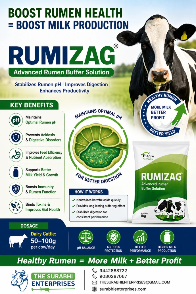 Rumen buffer supplement for cows digestion